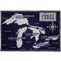 Cozy Throw Blanket, Great Lakes Map Wool, Hypoallergenic Comfort for Living Rooms, Bedrooms and Everyday Lounging image 1
