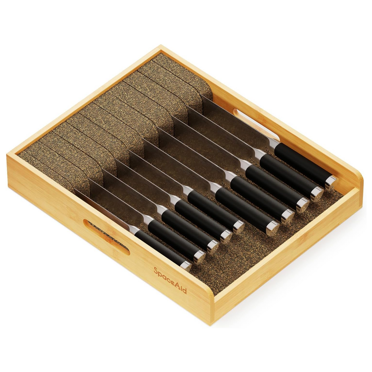 Home Storage Organizer, Large Bamboo In Drawer Knife 12"W for Bedrooms, Laundry Rooms and Living Spaces image 1