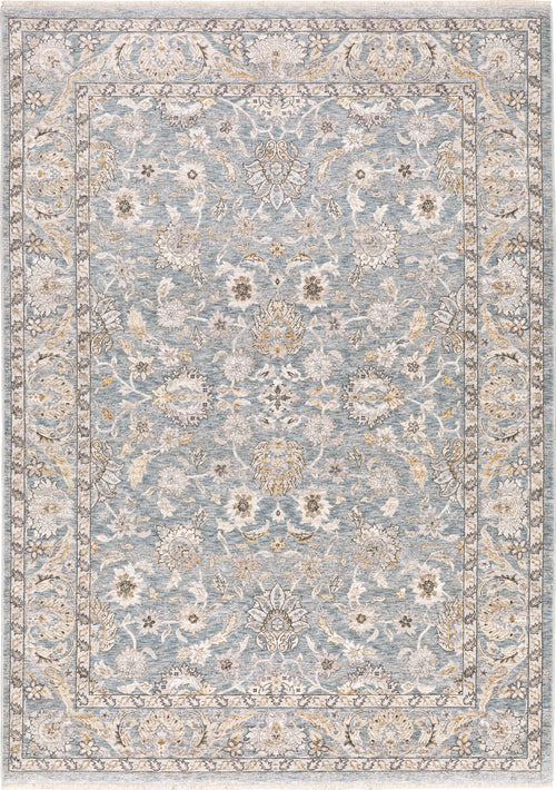 Area Rug, Maharaja 070E1 Blue Ivory for Living Rooms, Bedrooms and Entryways, 10 Size Options image 1
