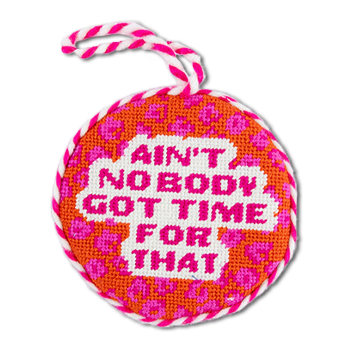 Seasonal Home Decor, Needlepoint Ornament Ain't Nobody for Mantels, Tables and Seasonal Decorating image 1