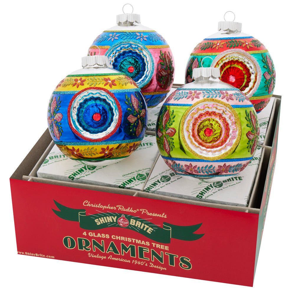 Seasonal Home Decor, CHRISTMAS CONFETTI 4 COUNT 4" ROUNDS for Holiday Displays, Shelves and Festive Rooms image 1