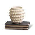 Decorative Vase, Ivory Textured Knot Cement for Flowers, Shelves and Living Spaces, Designed for Tabletop Arrangements and Home Decor image 1
