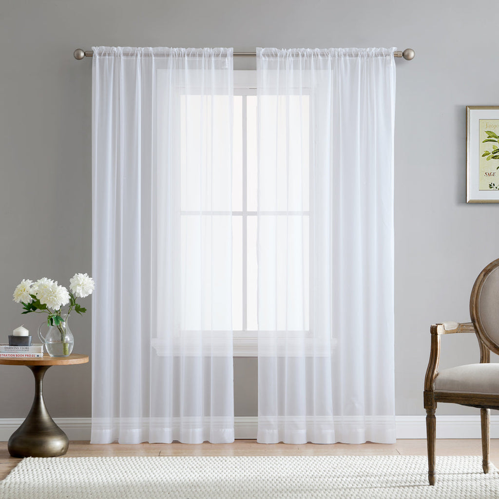Window Curtain, Lucento Sheer Voile Rod Pocket Panels for Windows, Room Styling and Everyday Privacy, 11 Sizes and 16 Colors image 1