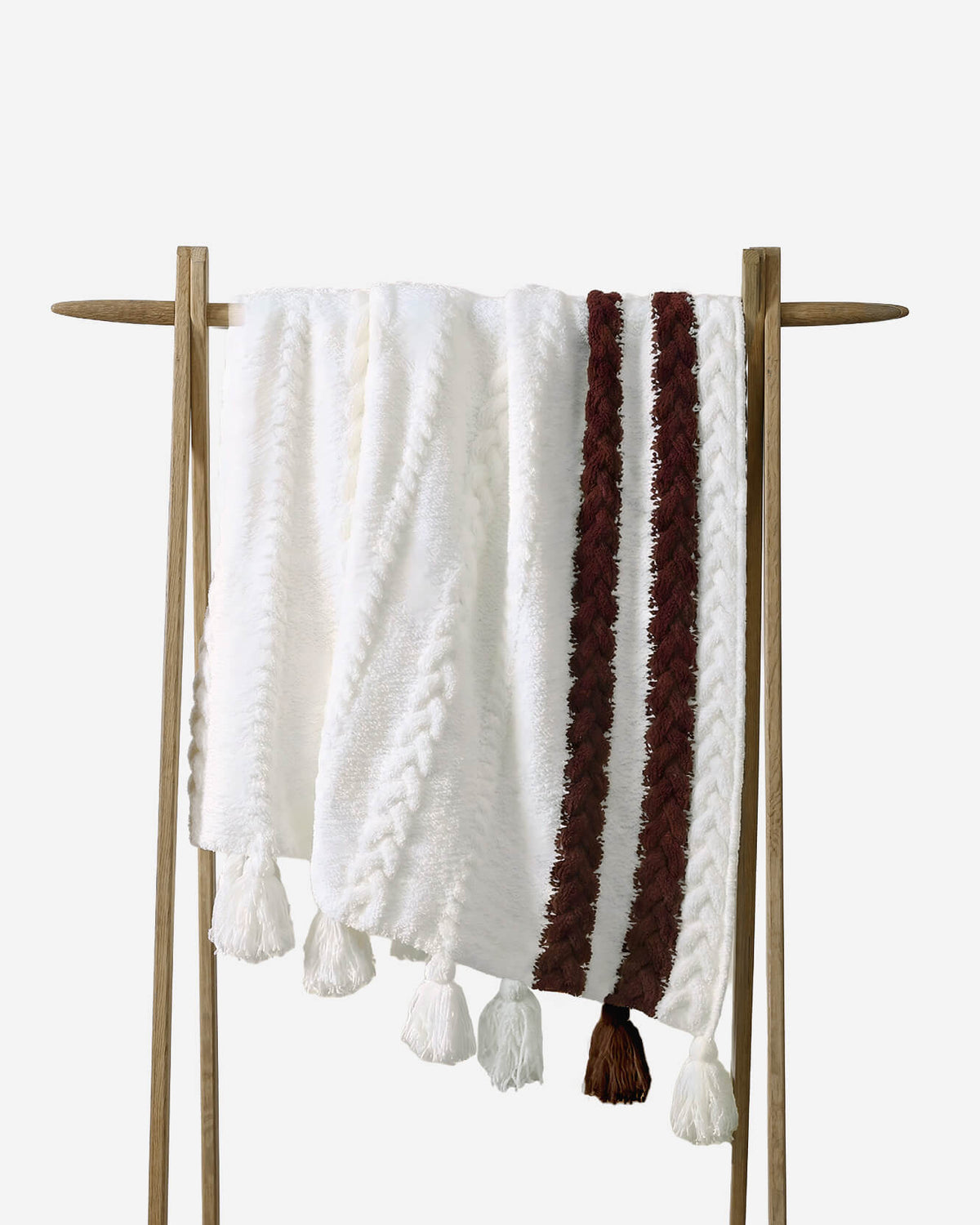 Cozy Throw Blanket, Snug Braided Two Stripes for Sofas, Beds and Relaxing at Home, 2 Color Options image 1
