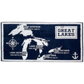 Bath Linen, Great Lakes Map Towel for Home Bathrooms and Everyday Care, Designed for Daily Bathroom Routines and Guest Baths image 1