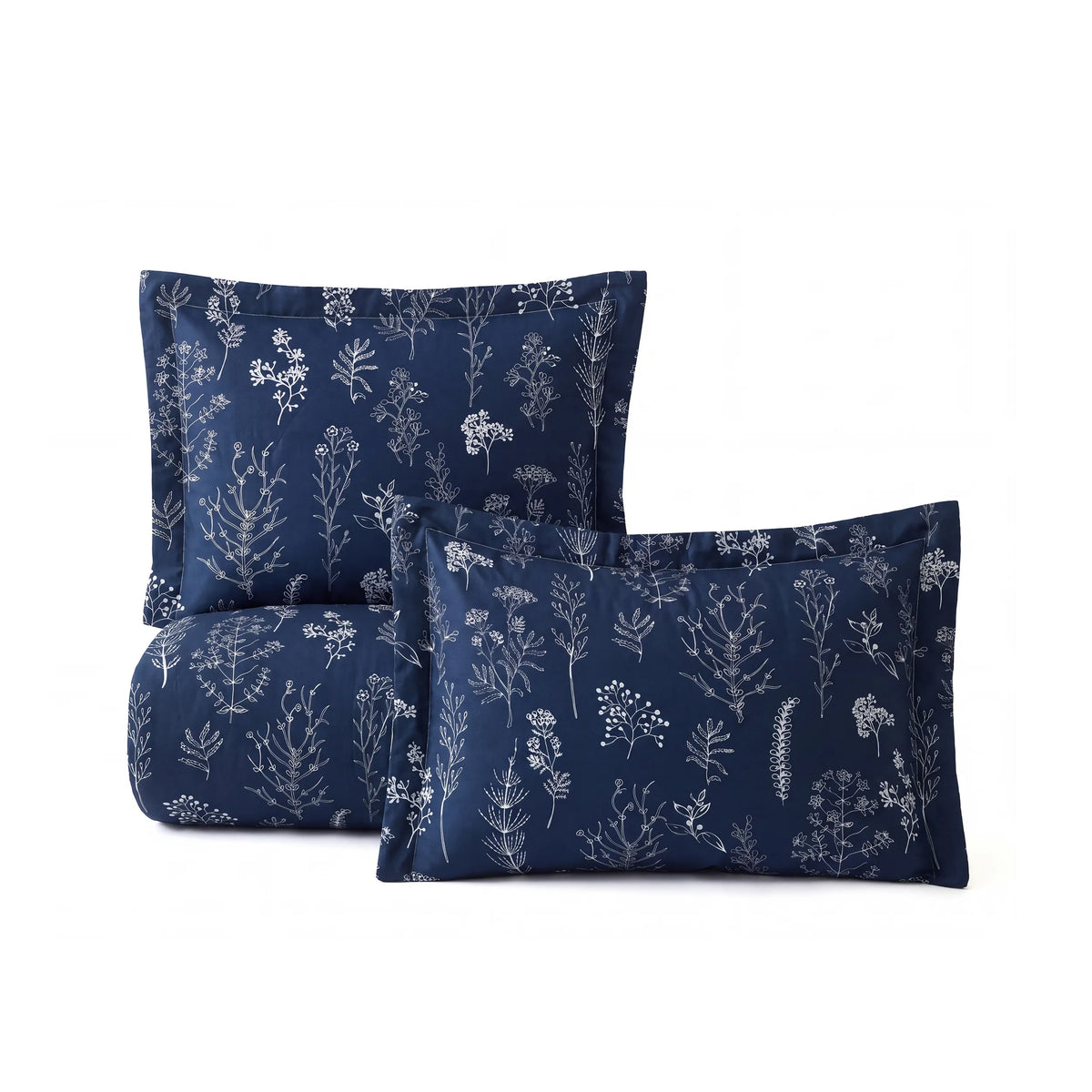 Down & Feather Comforter, Reversible Floral Print Set, Machine-Washable Care for Everyday Bedding and Comfortable Sleep image 1