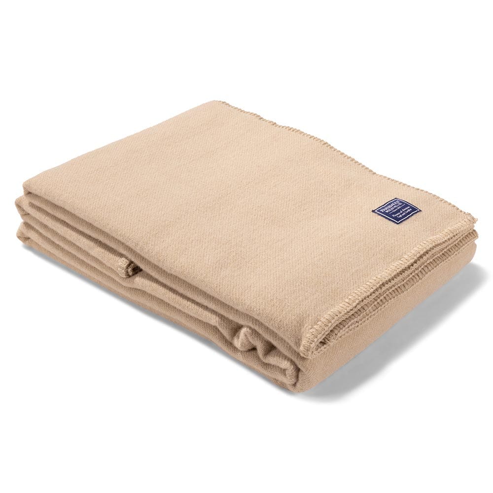 Cozy Throw Blanket, Pure & Simple Wool Camel, Lightweight Design, Machine-Washable Care for Living Rooms, Bedrooms and Everyday Lounging image 1