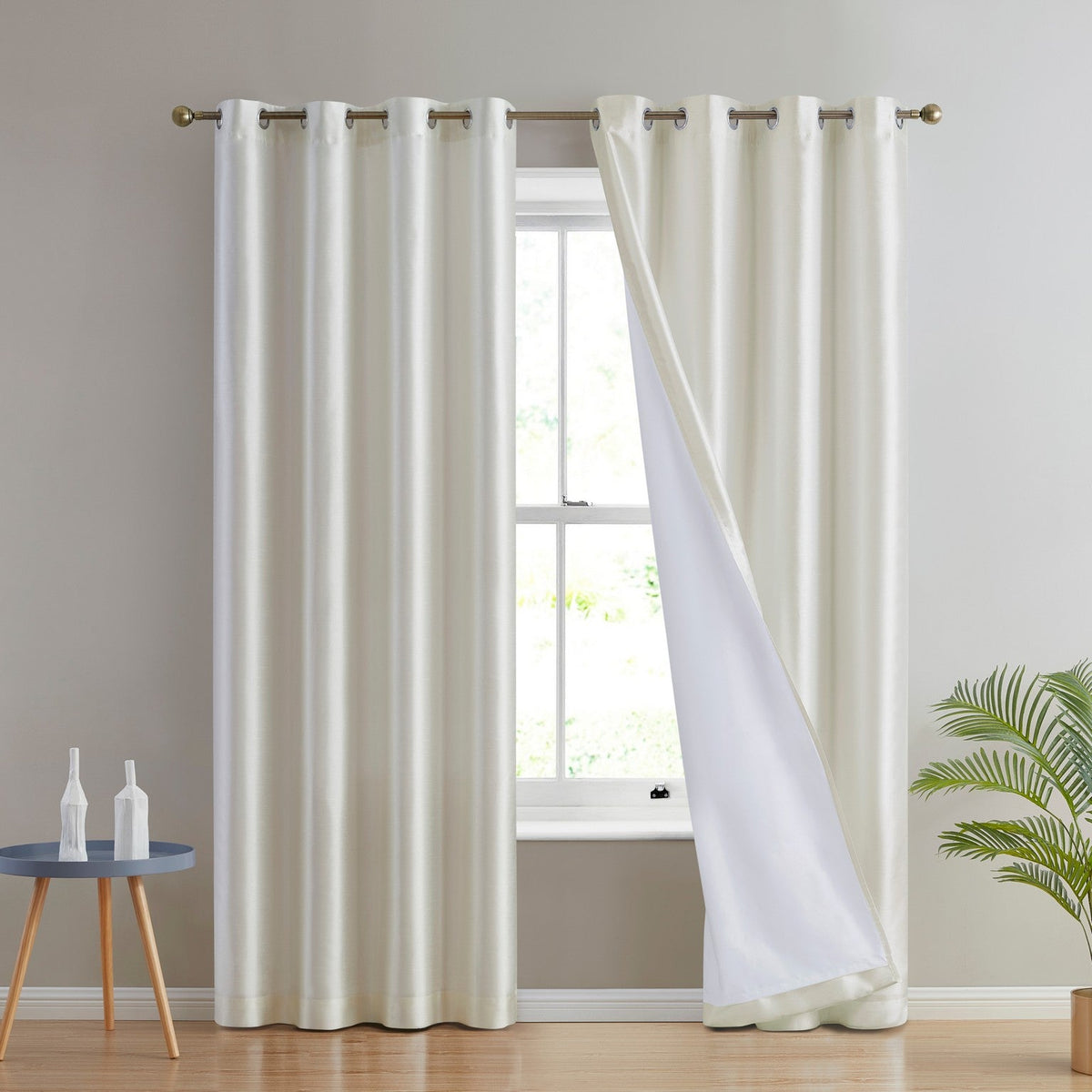 Window Curtain, Jefferson Faux Silk Grommet Panels for Bedrooms, Living Rooms and Home Privacy, 5 Sizes and 12 Colors image 1