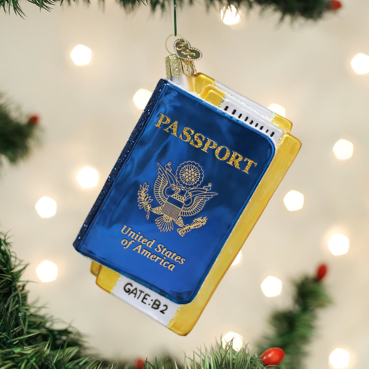 Seasonal Home Decor, Passport Ornament for Holiday Displays, Shelves and Festive Rooms, Designed for Mantels, Tables and Seasonal Decorating image 1