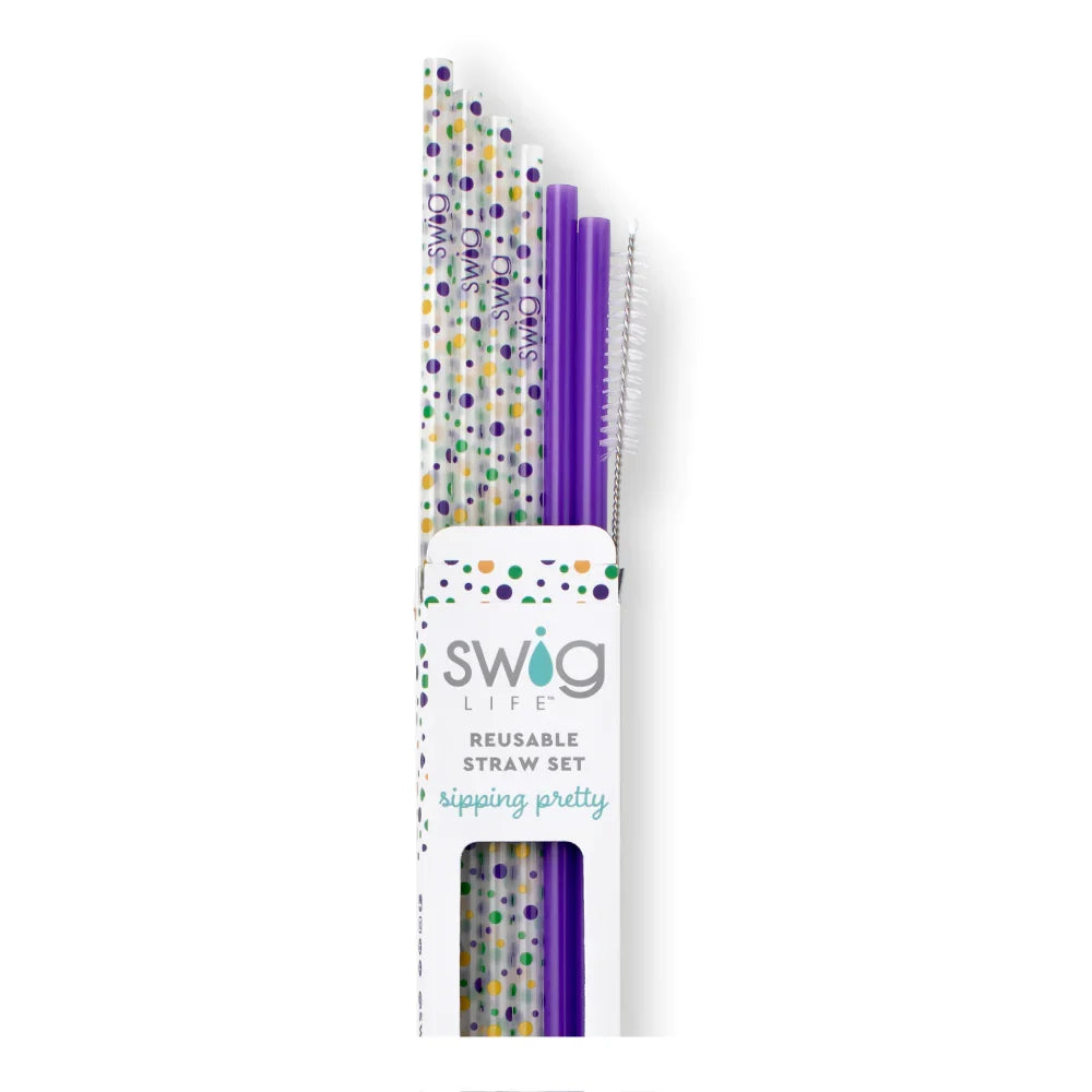 Reusable Straw Kit, Hey Mister! and Purple Set, Dishwasher-Safe Care for Tumblers, Smoothies and Everyday Drinks image 1