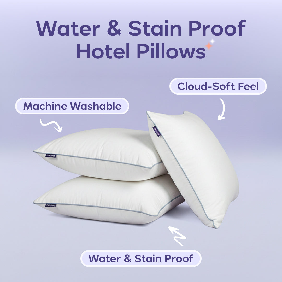 Bed Pillow, Waterproof & Stain Resistant Hotel, Machine-Washable Care for Sleeping, Reading and Bedroom Comfort, 2 Size Options image 1