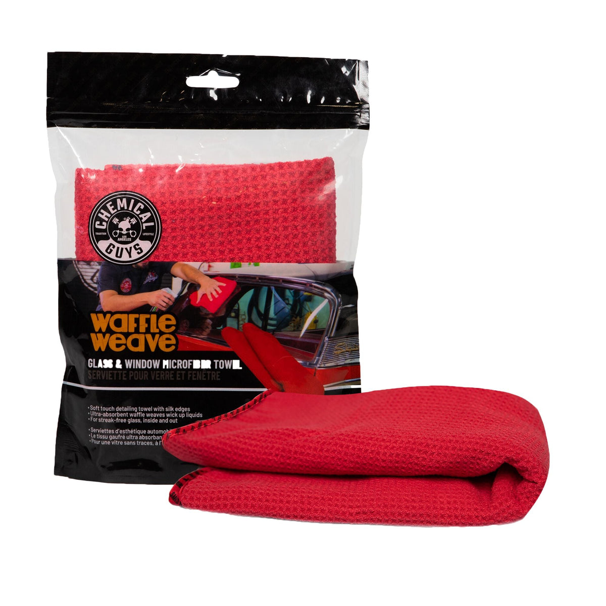 Bath Linen, Waffle Weave Glass and Window Microfiber Towel for Home Bathrooms and Everyday Care, 2 Color Options image 1