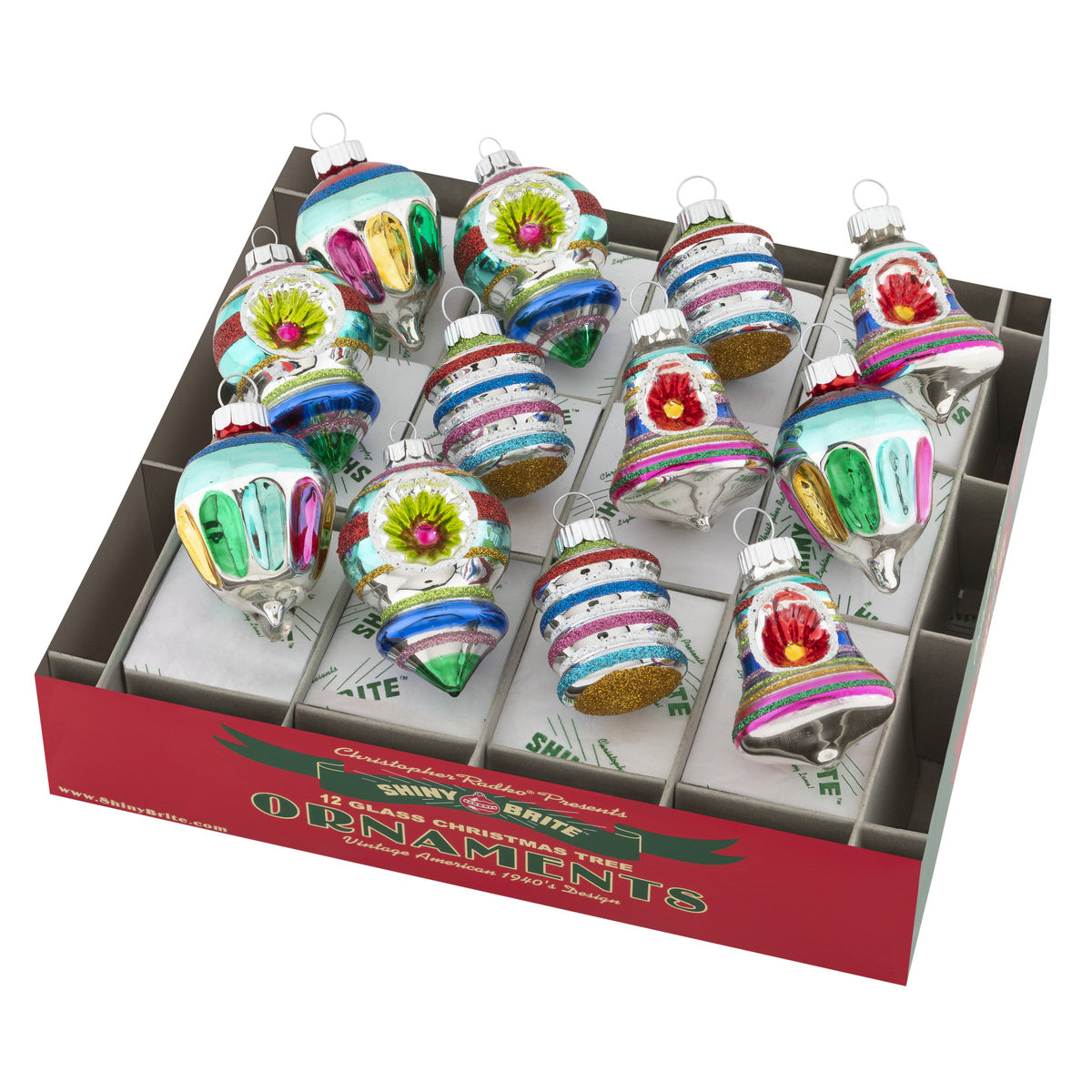 Seasonal Home Decor, Christmas Confetti 12 Count 1.75" Decorated for Holiday Displays, Shelves and Festive Rooms image 1