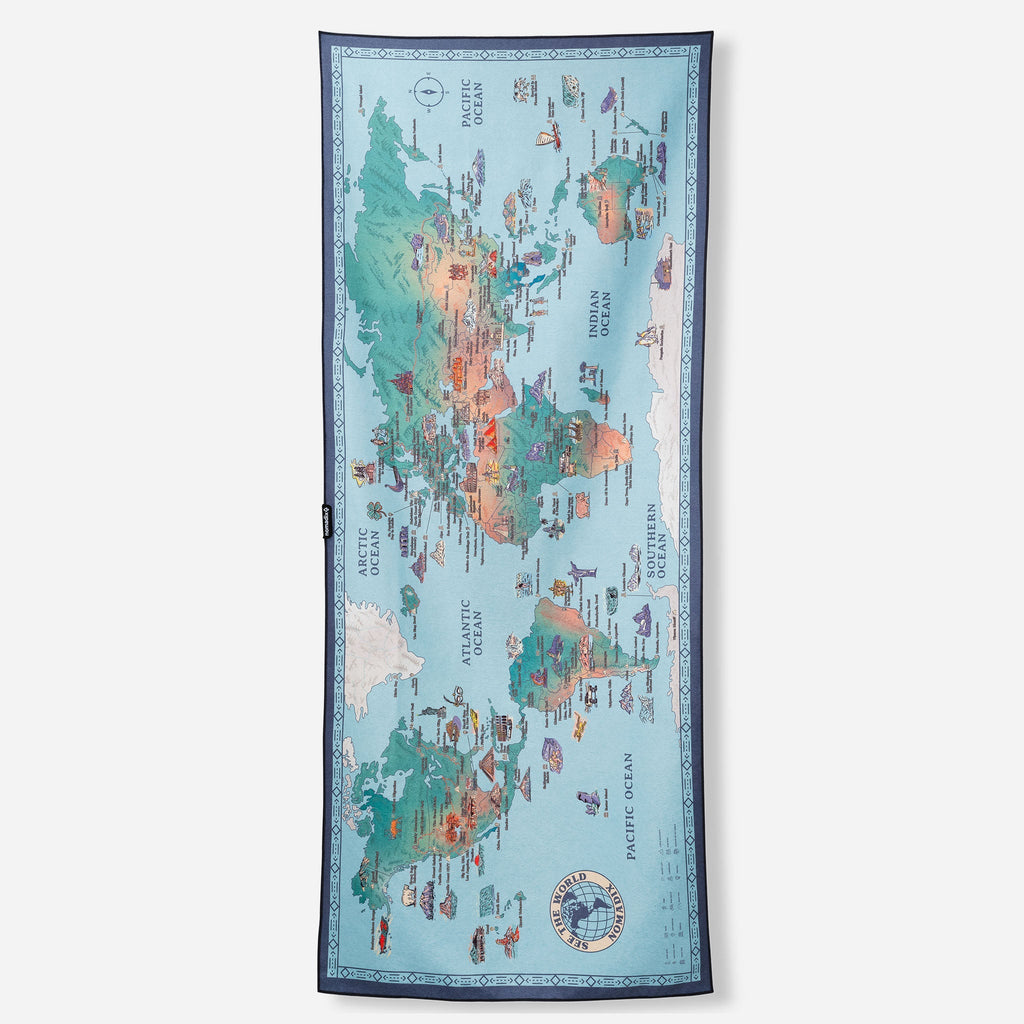 Bath Linen, Original Towel: World Map for Daily Bathroom Routines and Guest Baths, Designed for Home Bathrooms and Everyday Care image 1