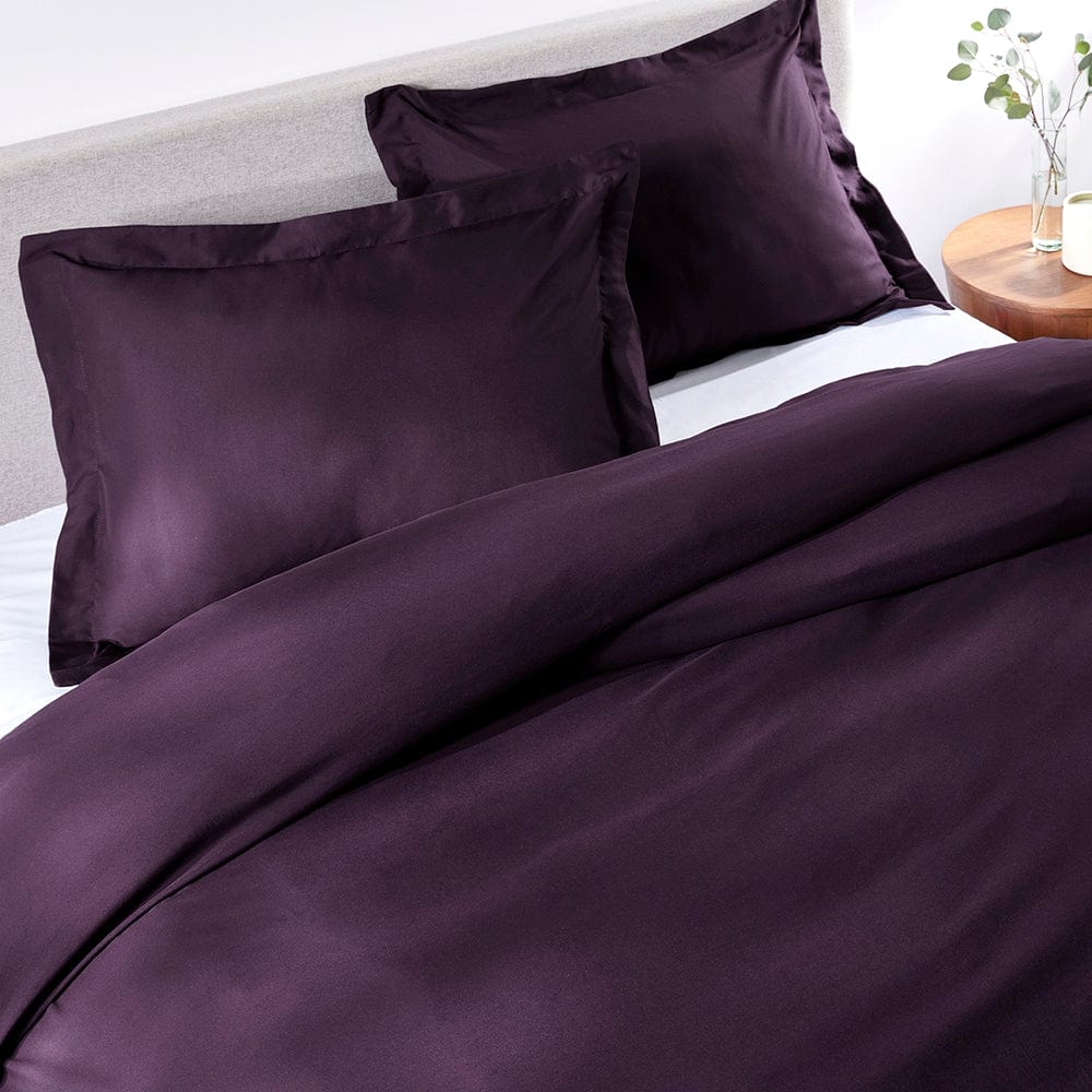 Duvet Cover Set, Eggplant for Bedroom Bedding Refresh and Everyday Comfort, 2 Size Options image 1