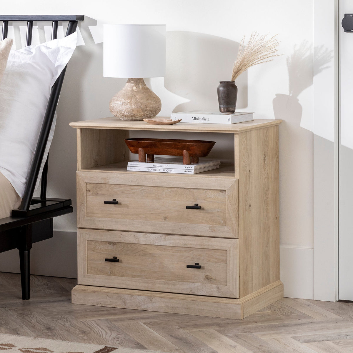 Nightstand, Clyde Classic 2 Drawer Side Table for Bedside Storage, Bedroom Organization and Guest Rooms, 2 Color Options image 1