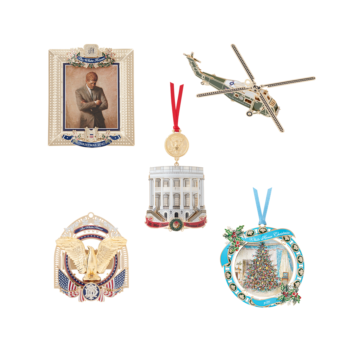 Decorative Ornament, Set 2017 2021 for Holiday Displays, Seasonal Decorating and Decorative Home Accents image 1