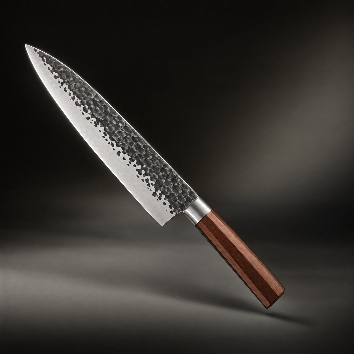 Chef Knife, Japanese Style Hammered Stainless Steel Chef’s for Chopping, Slicing and Everyday Meal Prep image 1