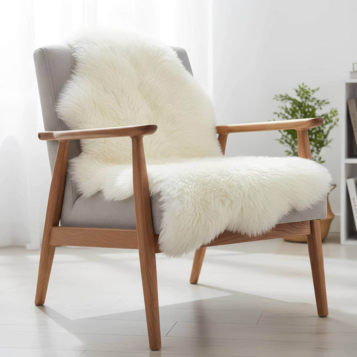 Area Rug, Genuine Sheepskin Fluffy Soft Pile Shaggy 100% for Hallways, Dining Spaces and Home Decor, 5 Size Options image 1