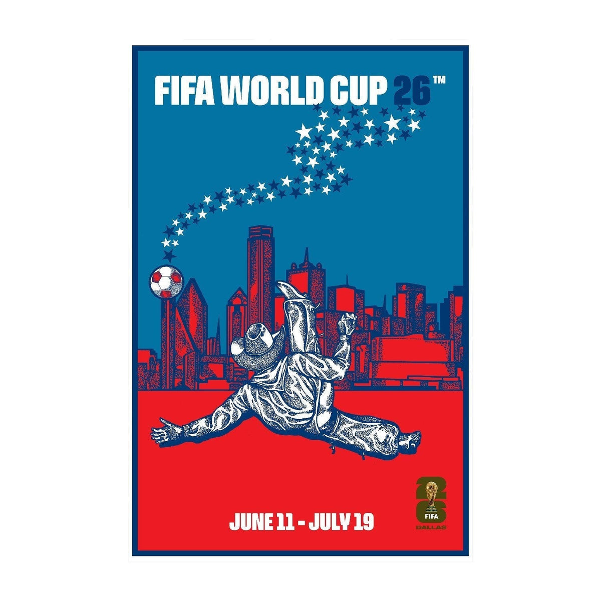 Wall Art Print, World Cup 2026 Dallas Host City Poster for Living Rooms, Bedrooms and Home Offices image 1