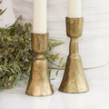 Decorative Candle, Short Gold Holders Set of 2 for Entryways, Mantels and Everyday Home Ambience image 1