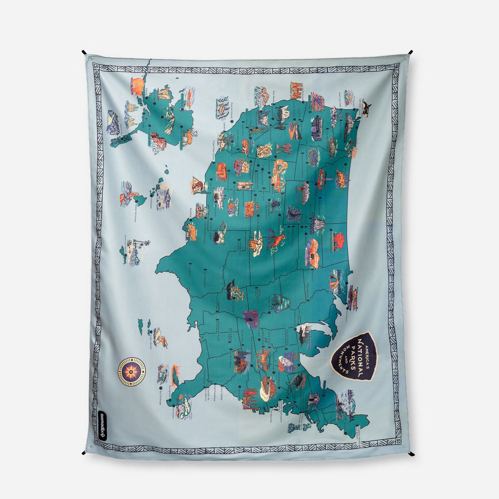 Cozy Throw Blanket, Festival : National Parks and Monuments Map for Sofas, Beds and Relaxing at Home image 1