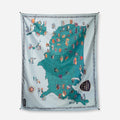 Cozy Throw Blanket, Festival : National Parks and Monuments Map for Sofas, Beds and Relaxing at Home image 1