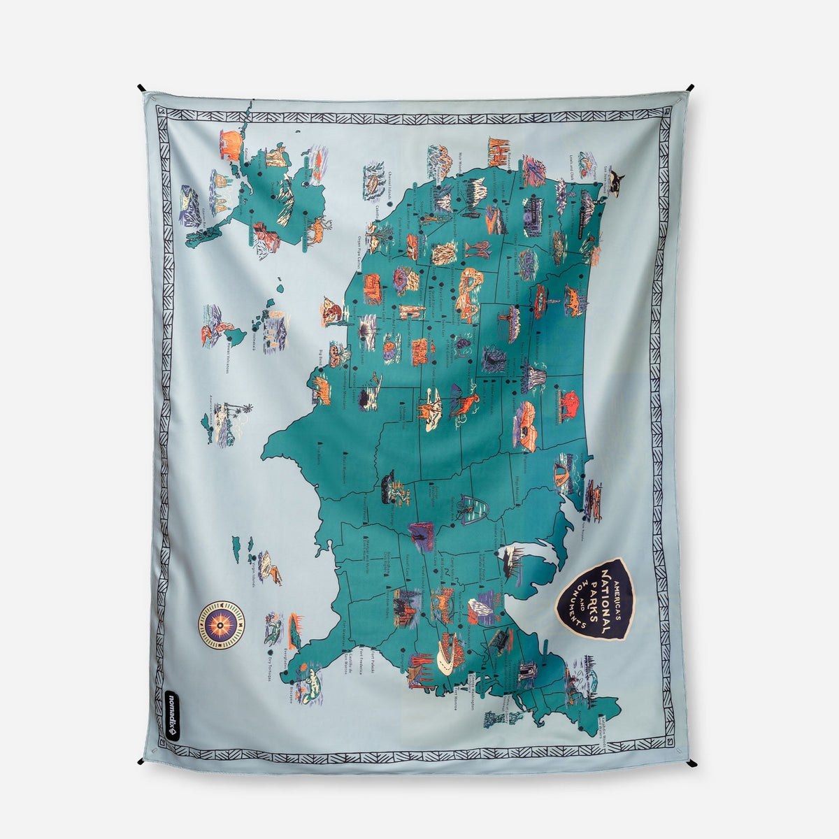 Cozy Throw Blanket, Festival : National Parks and Monuments Map for Sofas, Beds and Relaxing at Home image 1