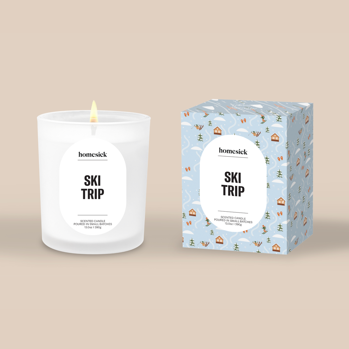 Decorative Candle, Ski Trip for Entryways, Mantels and Everyday Home Ambience, Designed for Living Rooms, Bedrooms and Relaxing Evenings image 1