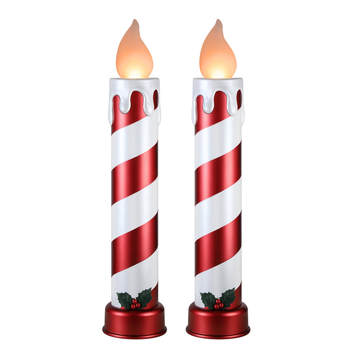 Decorative Candle, 36 in. Striped Metallic Blow Mold Candles Red for Living Rooms, Bedrooms and Relaxing Evenings image 1