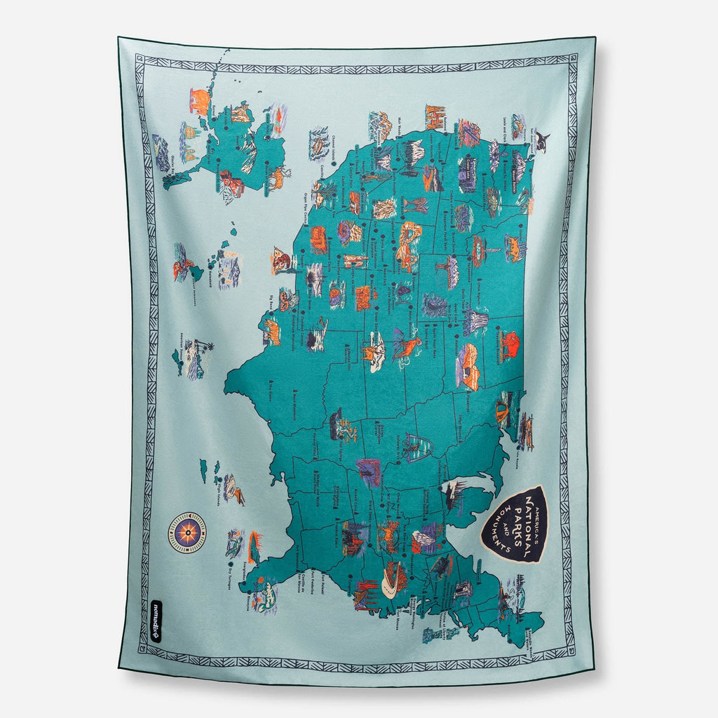 Cozy Throw Blanket, Towel: National Parks and Monuments Map for Living Rooms, Bedrooms and Everyday Lounging image 1