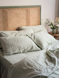 Pillowcase Set, Sage Green Gingham Linen Blend (Pair), Breathable Construction for Everyday Bedding and Bedroom Refreshes image 1