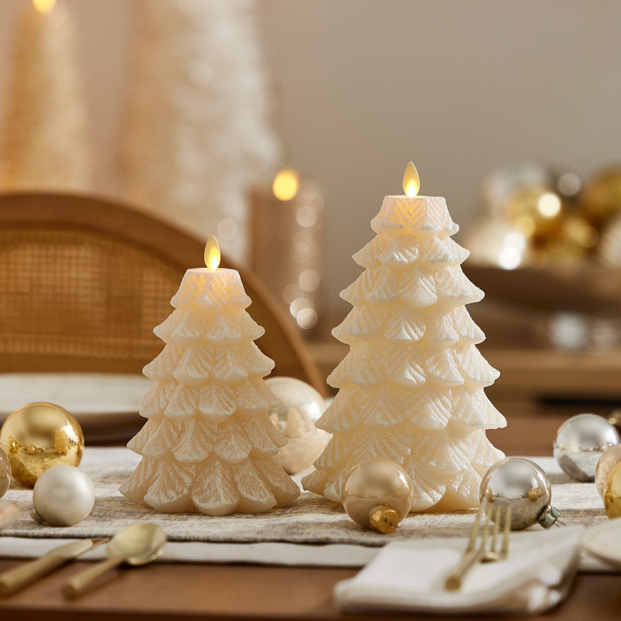 Flameless Candle, White Swan Tree for Mantels, Entryways and Holiday Displays, 2 Size Options image 1