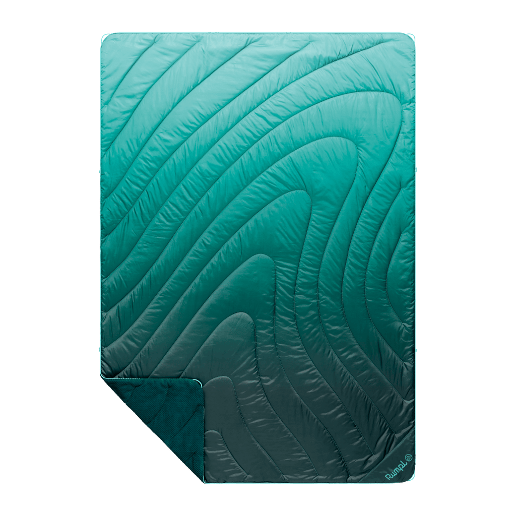 Puffy Blanket, Fleece Jade Fade, Weather-Resistant Shell for Camping, Cabins and Outdoor Relaxation, 3 Size Options image 1