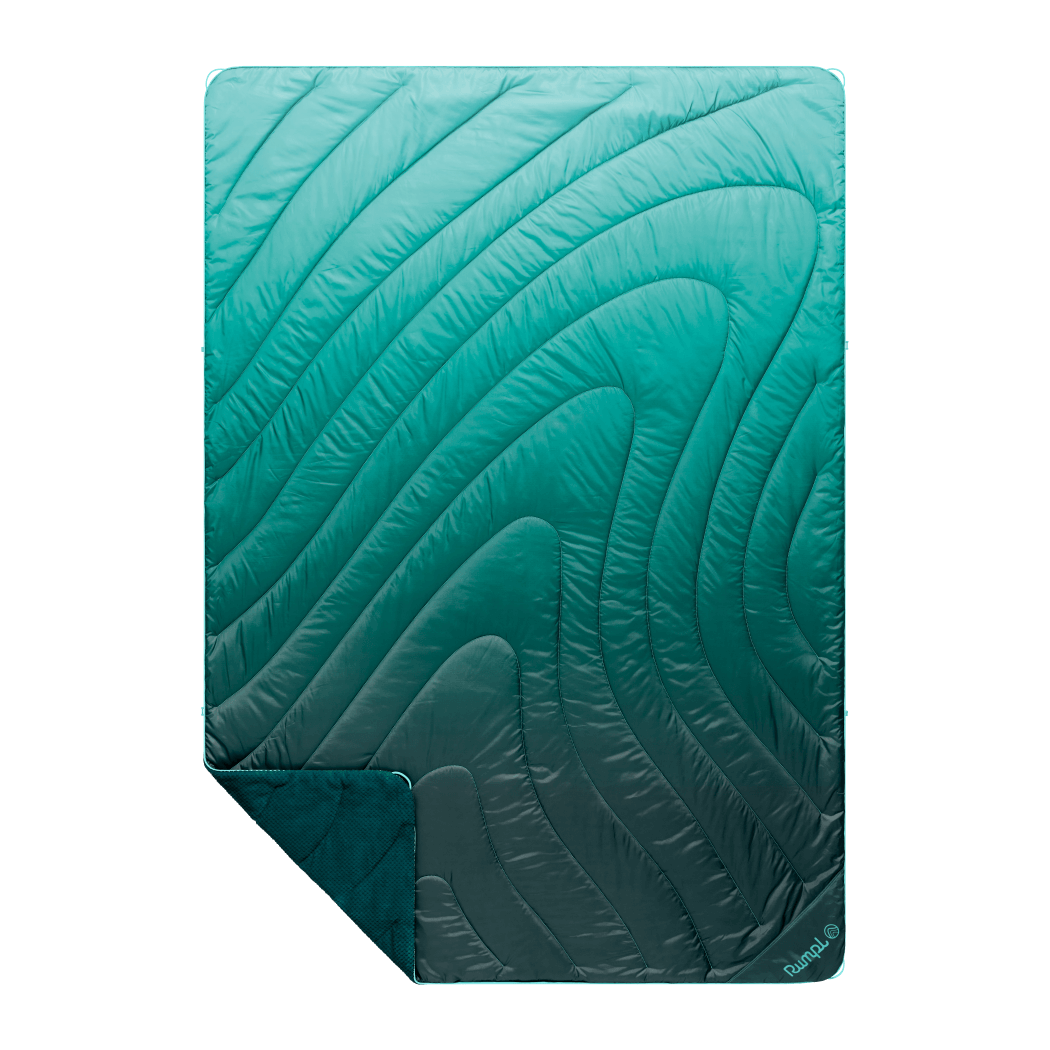 Puffy Blanket, Fleece Jade Fade, Weather-Resistant Shell for Camping, Cabins and Outdoor Relaxation, 3 Size Options image 1