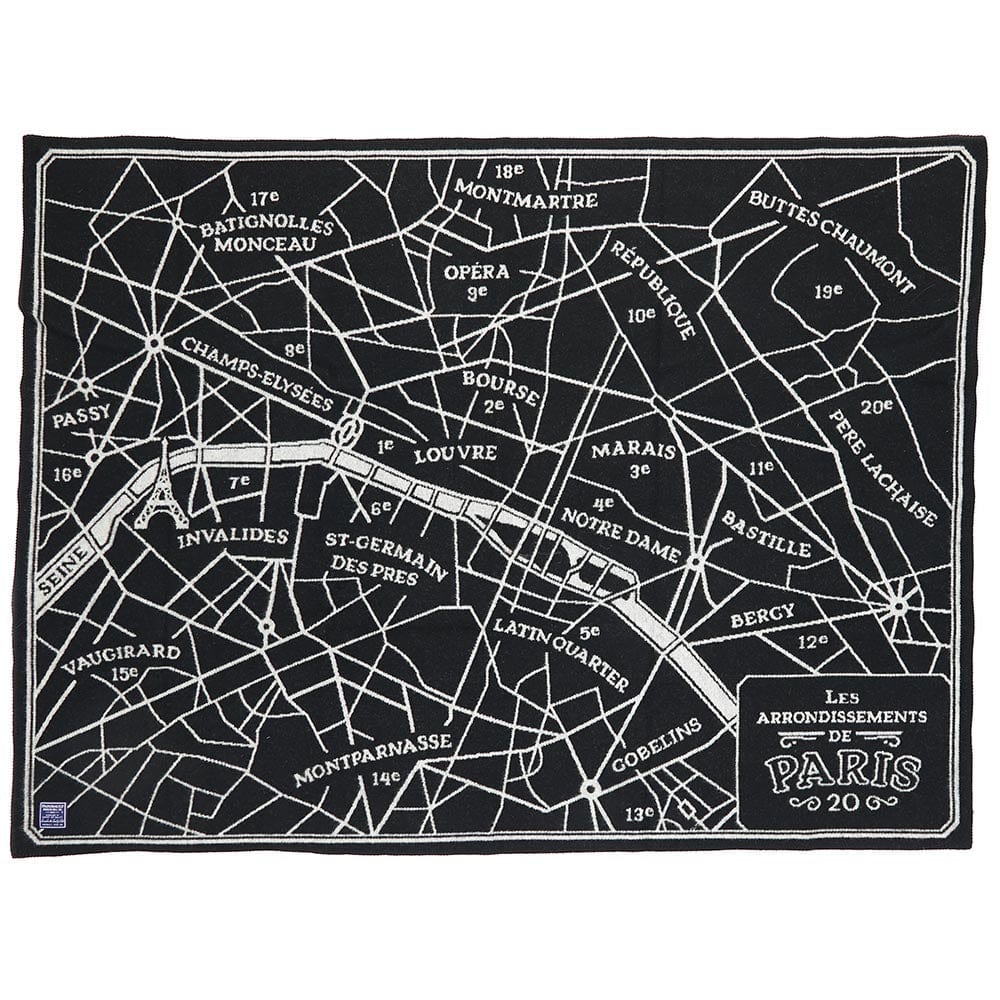 Cozy Throw Blanket, Paris Map Wool, Hypoallergenic Comfort for Living Rooms, Bedrooms and Everyday Lounging image 1