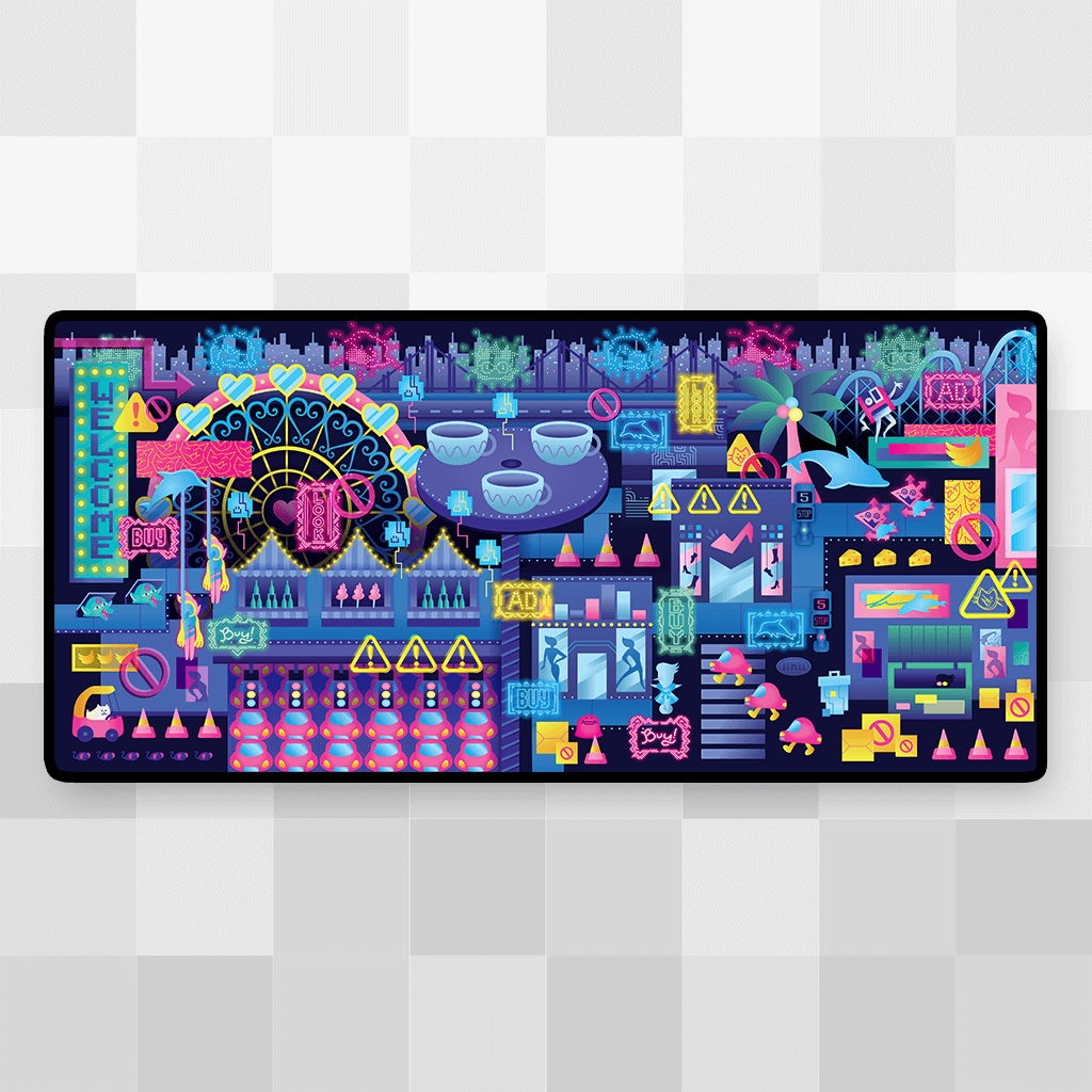 Desk Mat, Cyber City for Workspaces, Desks and Everyday Productivity, Designed for Home Offices, Gaming and Daily Computer Work image 1