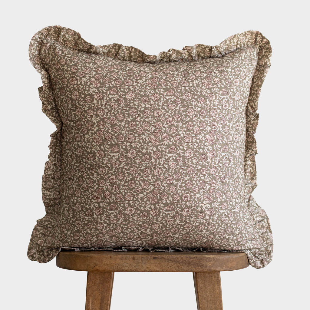 Decorative Pillow Cover Set, Elsie Ruffle 18" 20" 22", Machine-Washable Care for Sofas, Beds and Living Room Accents, 3 Size Options image 1