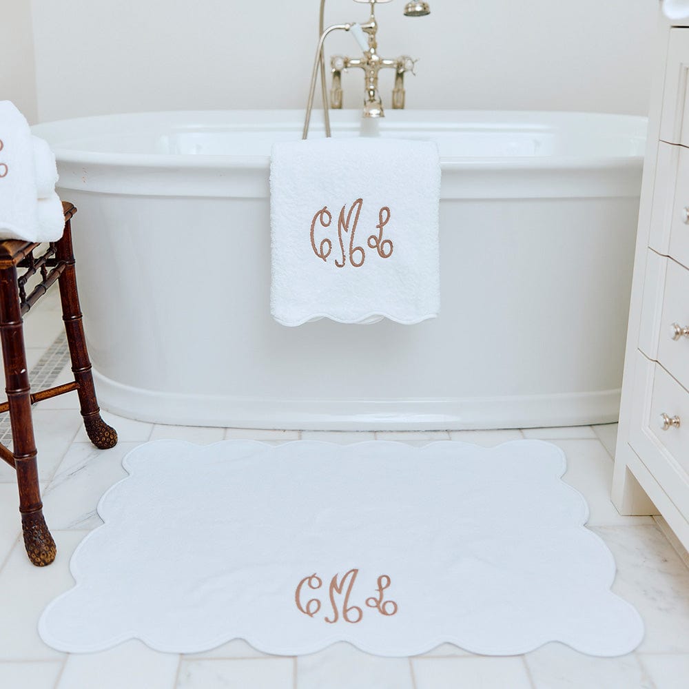 Bath Mat, Scallop, Non-Slip Design for Bathroom Floor Comfort, Shower Areas and Guest Baths, 5 Color Options image 1