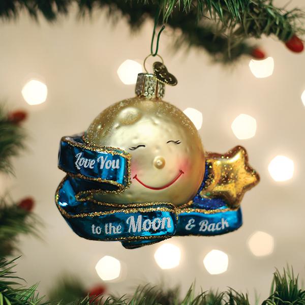 Seasonal Home Decor, Love You To Moon & Back Ornament for Mantels, Tables and Seasonal Decorating image 1