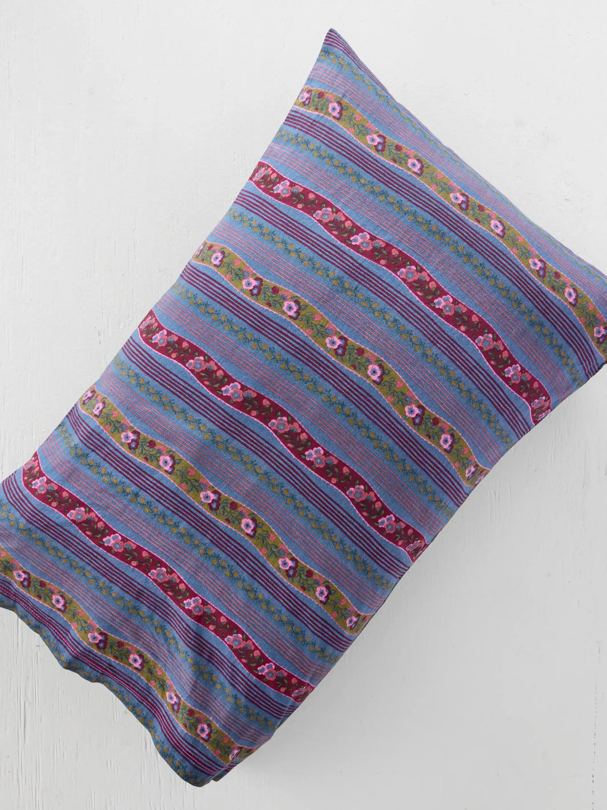 Pillowcase, Mix & Match Cotton , Single Retro Ribbons Navy for Guest Rooms and Daily Bedroom Comfort, 2 Size Options image 1