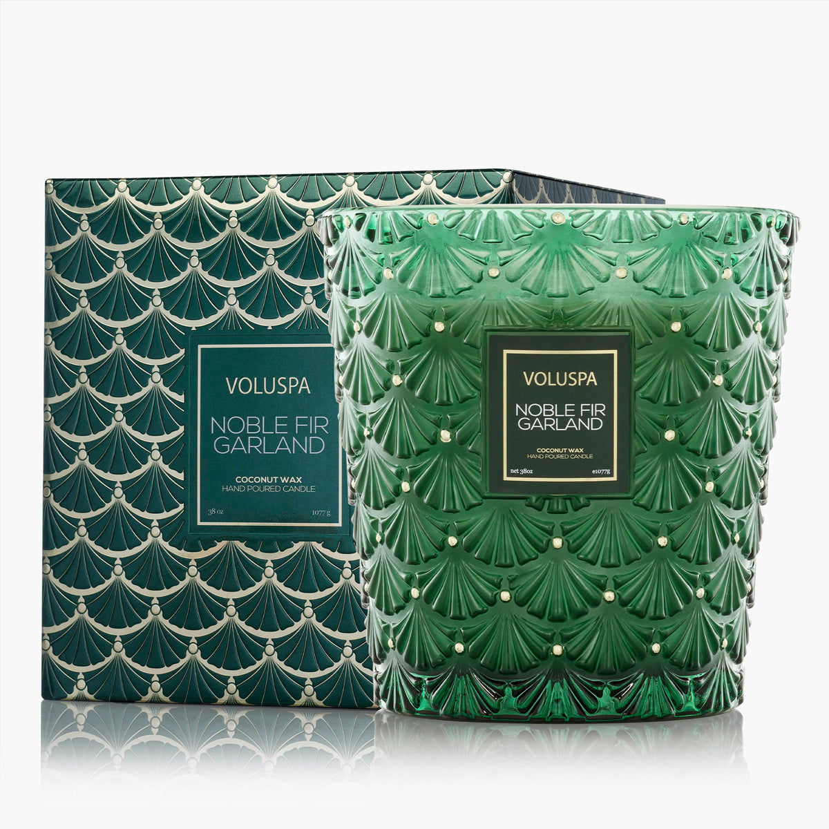 Decorative Candle, Noble Fir Garland 3 Wick Hearth for Living Rooms, Bedrooms and Relaxing Evenings image 1