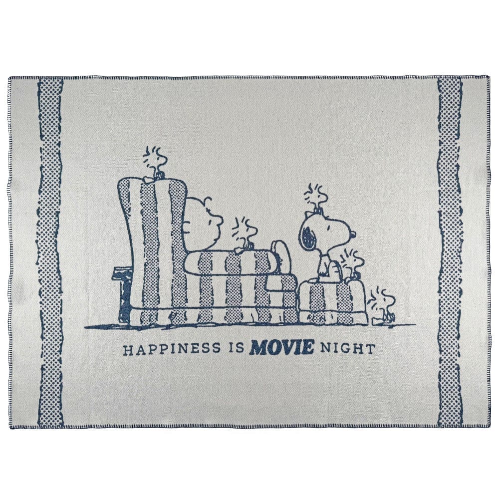 Cozy Throw Blanket, North Star Peanuts Movie Night, Machine-Washable Care for Sofas, Beds and Relaxing at Home image 1