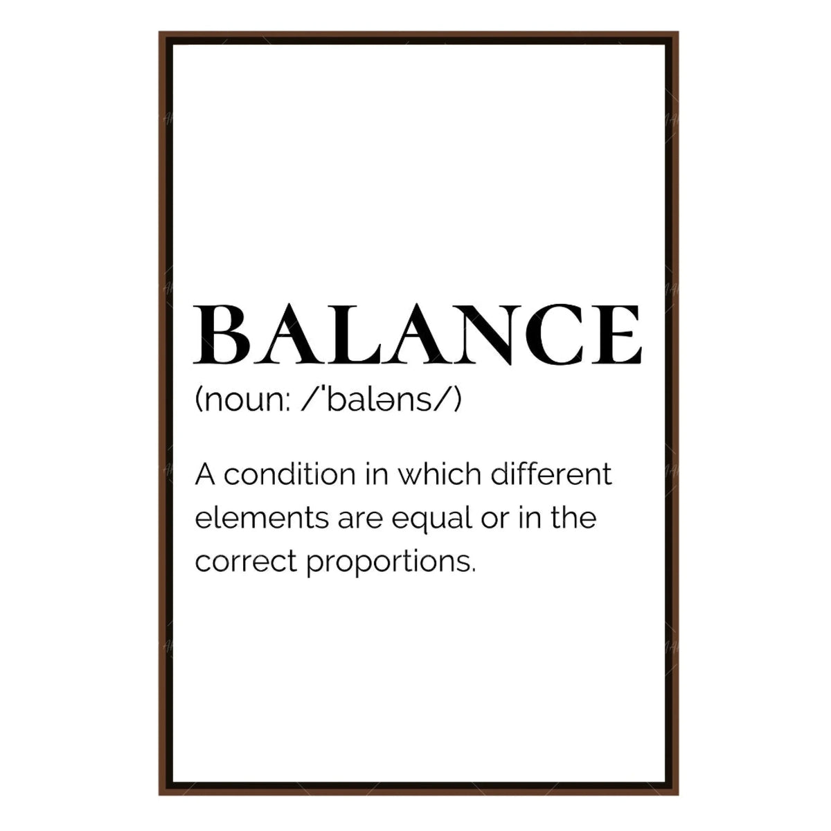 Wall Art Print, Balance text (Smard X ) for Gallery Walls and Modern Room Decor, 4 Size Options image 1