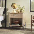 Nightstand, Paris Modern Scandinavian Reeded for Bedside Storage, Bedroom Organization and Guest Rooms, 2 Sizes and 3 Colors image 1
