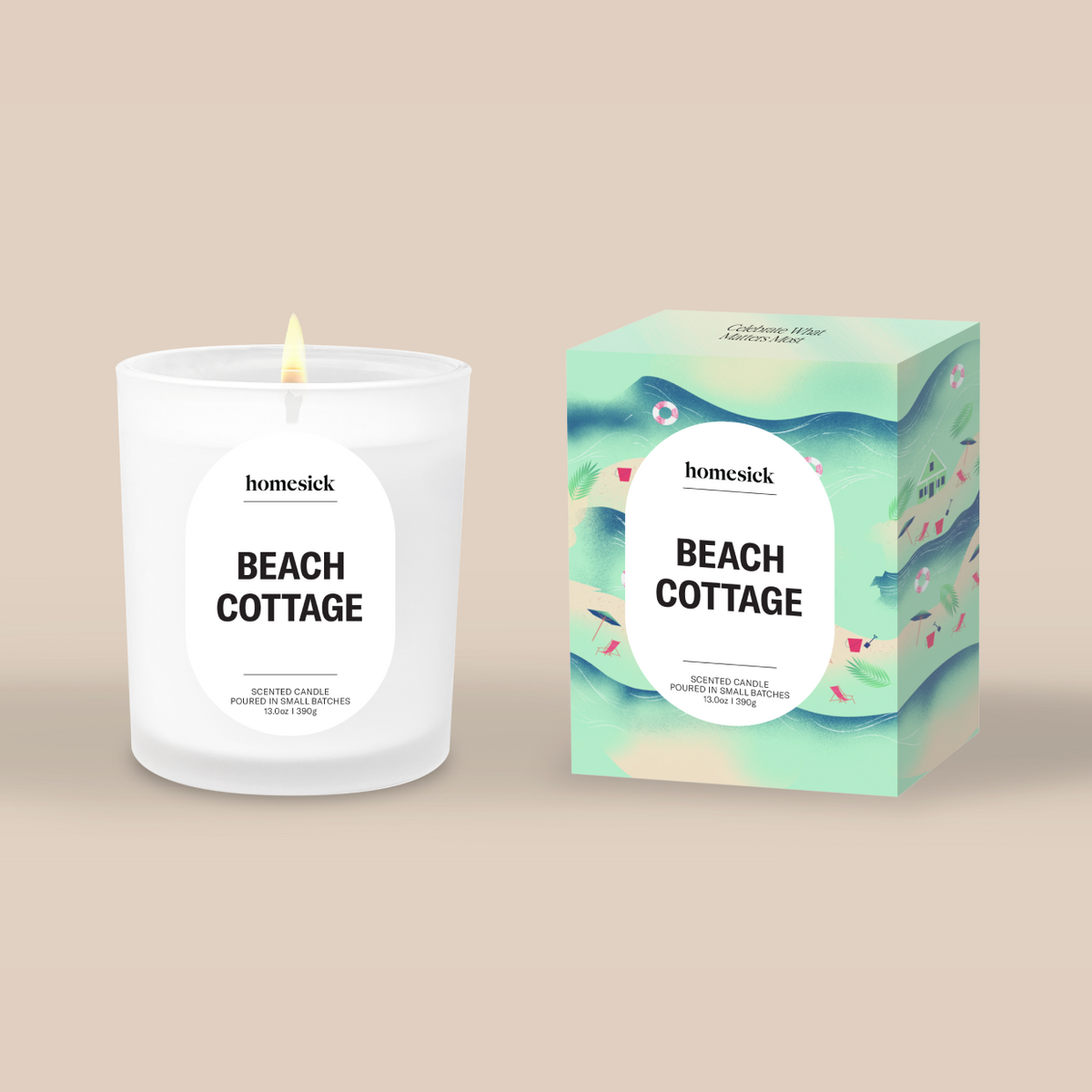 Decorative Candle, Beach Cottage for Entryways, Mantels and Everyday Home Ambience, Designed for Everyday Home Use image 1