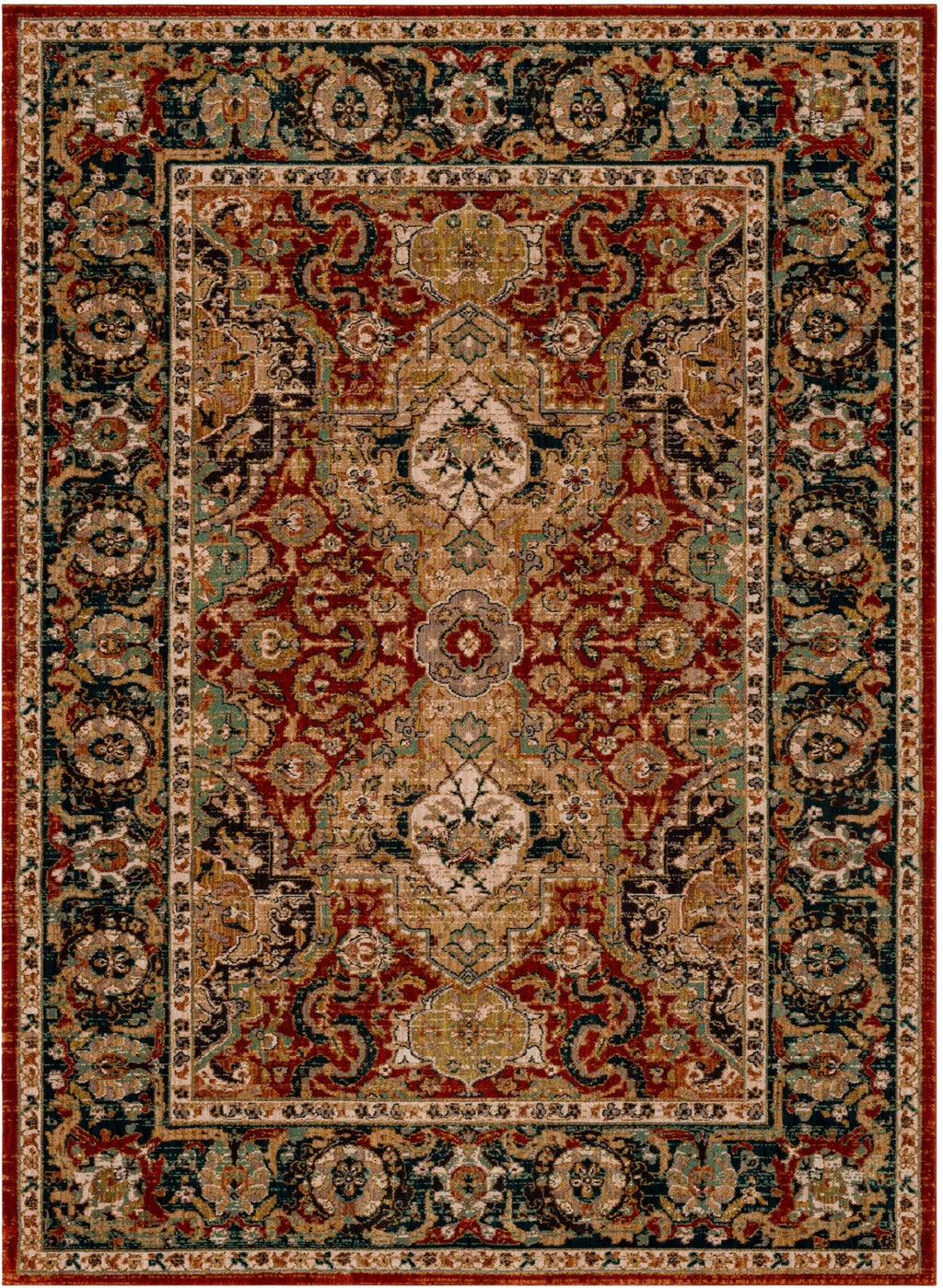 Area Rug, Spice Market Dhahar Garnet for Hallways, Dining Spaces and Home Decor, 5 Size Options image 1