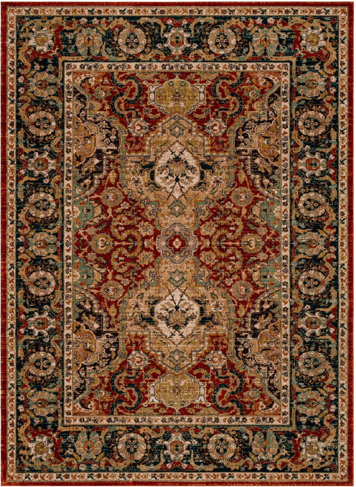 Area Rug, Spice Market Dhahar Garnet for Hallways, Dining Spaces and Home Decor, 5 Size Options image 1