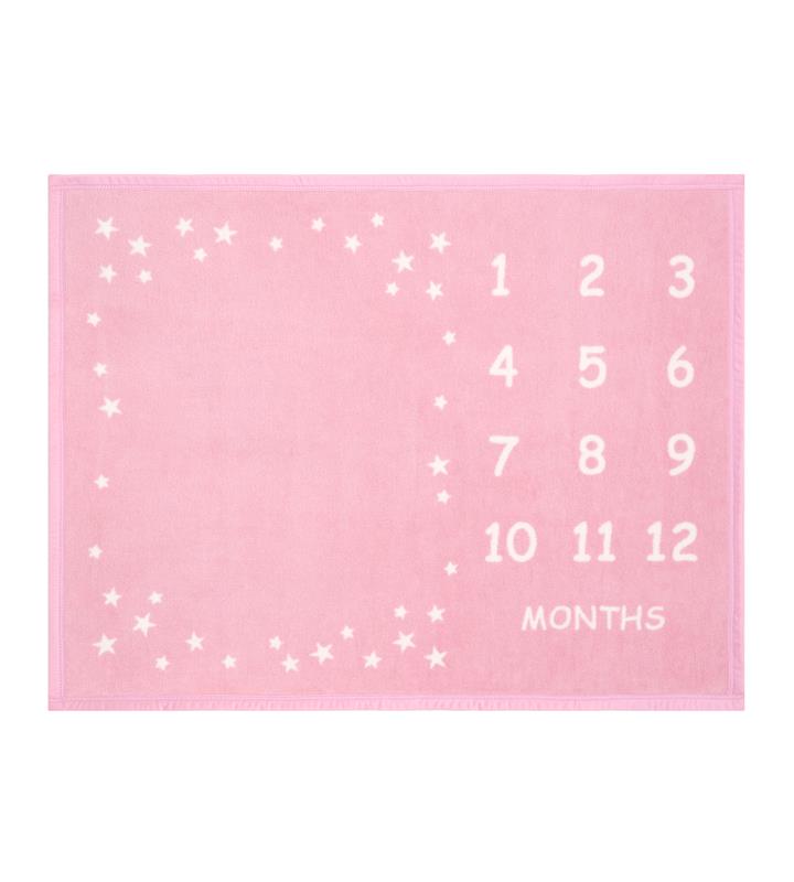 Cozy Throw Blanket, Milestone Mini Blush for Sofas, Beds and Relaxing at Home, Designed for Living Rooms, Bedrooms and Everyday Lounging image 1