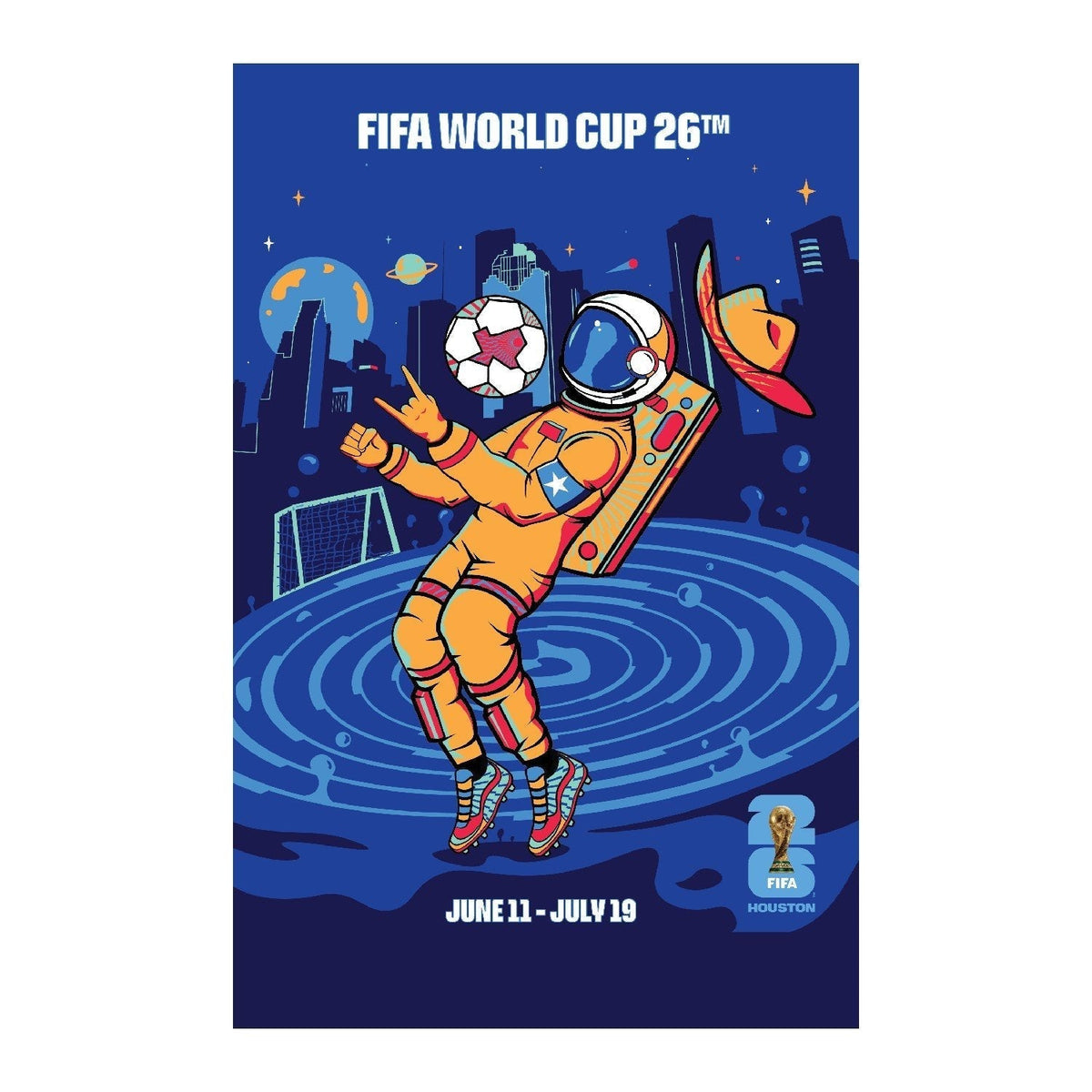 Wall Art Print, World Cup 2026 Houston Host City Poster for Living Rooms, Bedrooms and Home Offices image 1